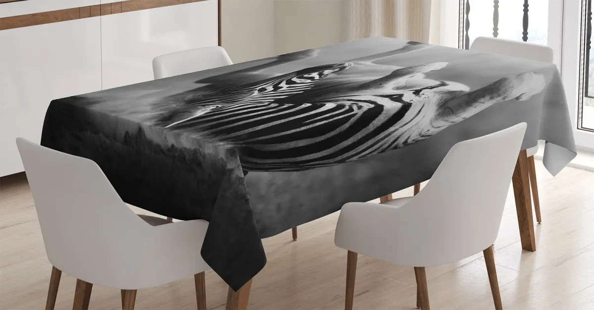 savage zebra striped 3d printed tablecloth table decor 8967