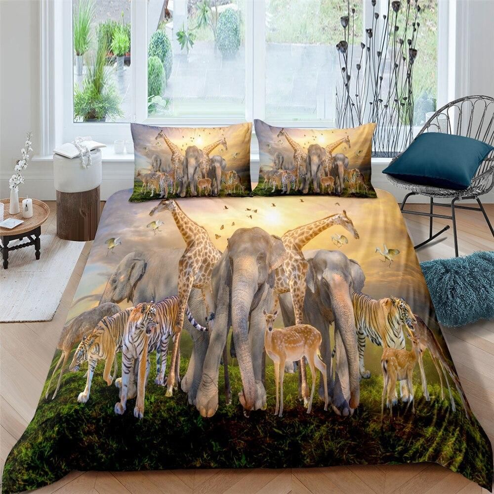 Savanna Animals Wild World Duvet Cover Bedding Set savanna animals wild world duvet cover bedding set 1170