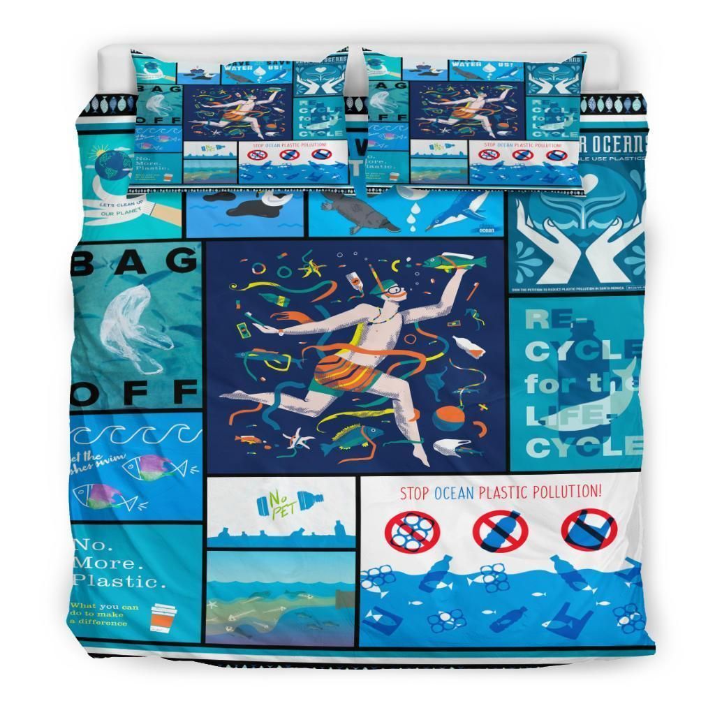 save our oceans bedding set bedroom decor 2436