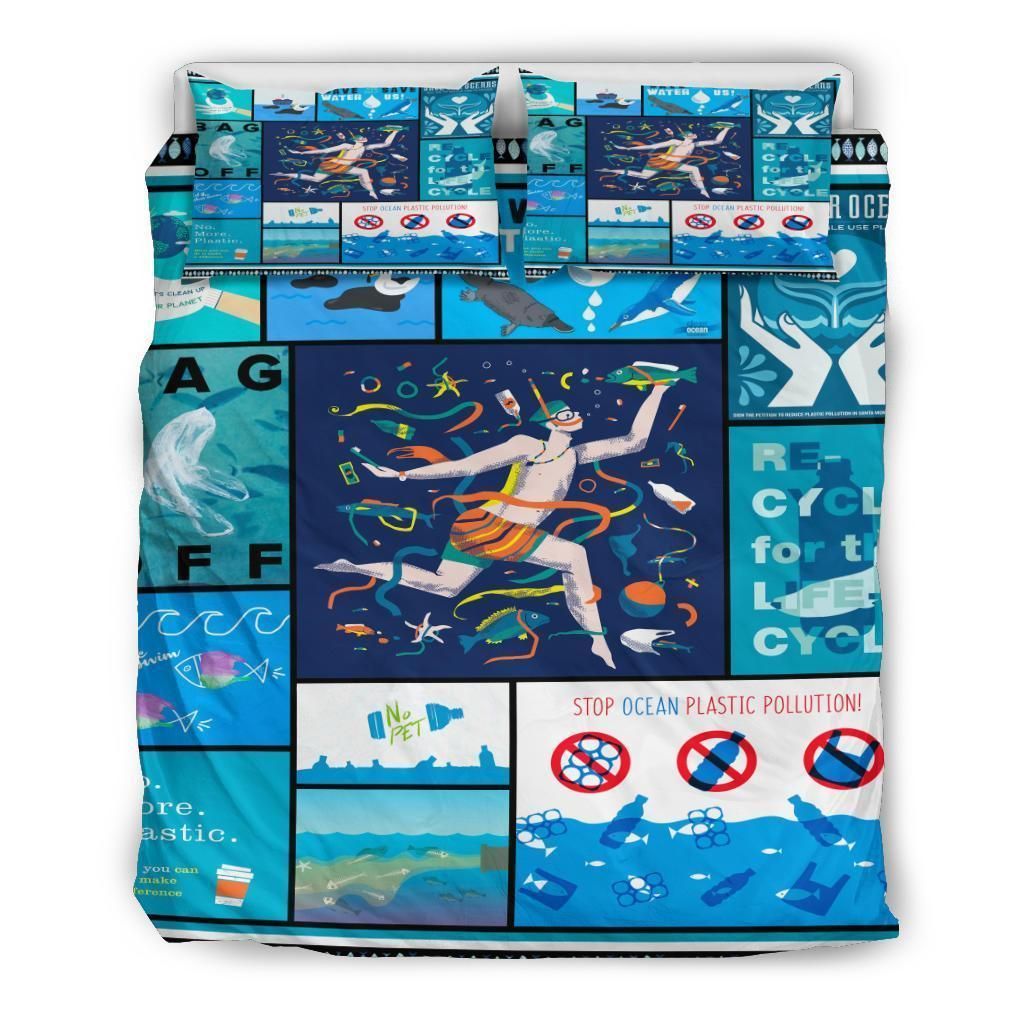 save our oceans bedding set bedroom decor 5906