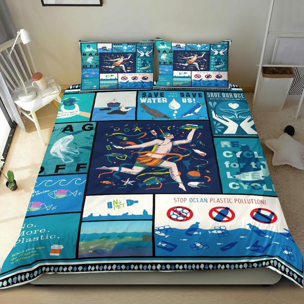 save our oceans bedding set bedroom decor 5985