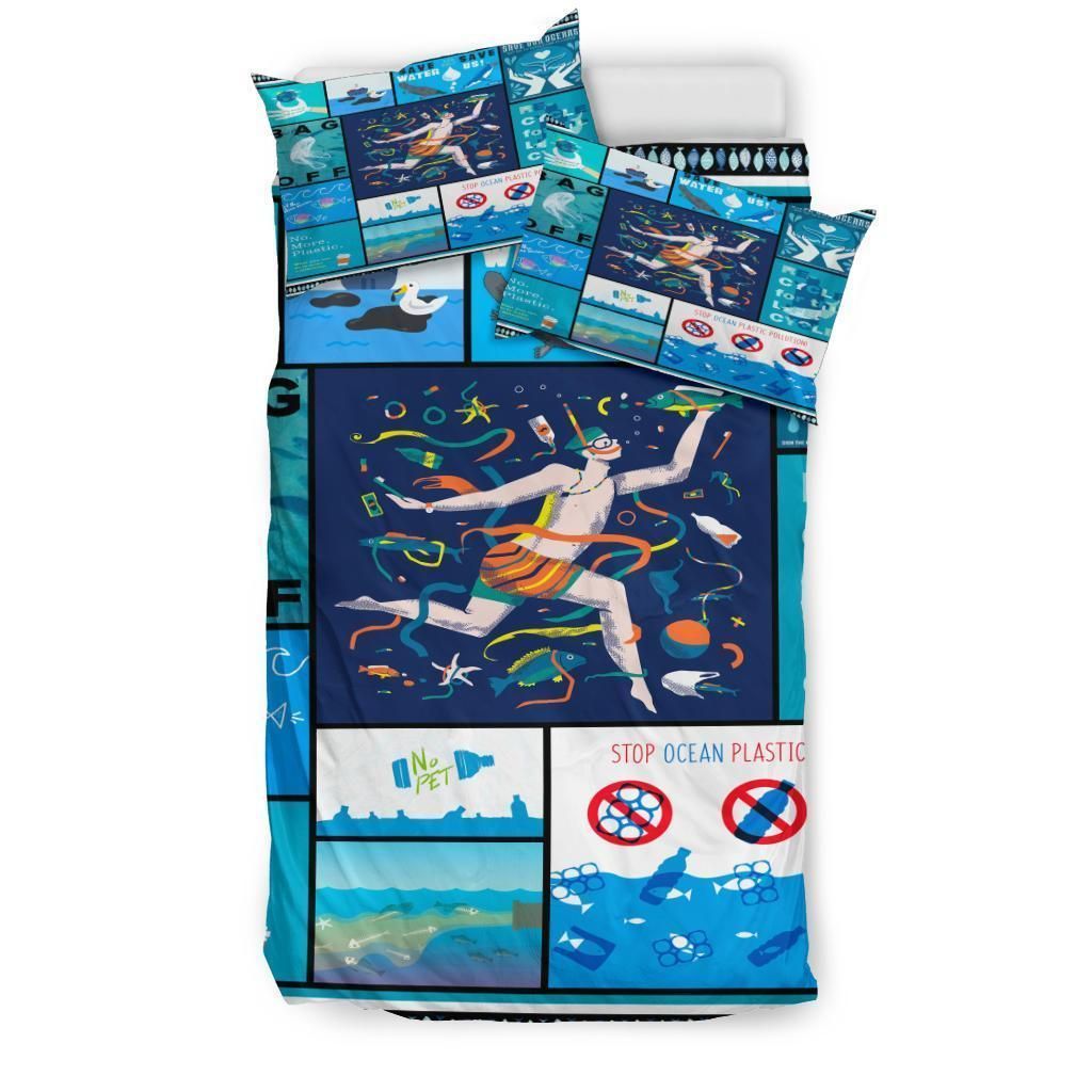 save our oceans bedding set bedroom decor 6551