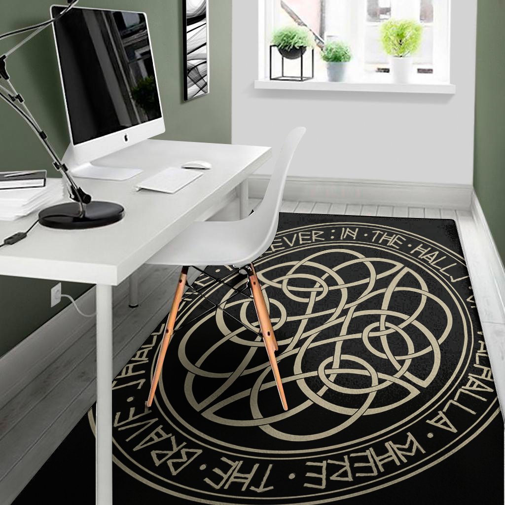 scandinavian viking symbol print area rug floor decor 5339