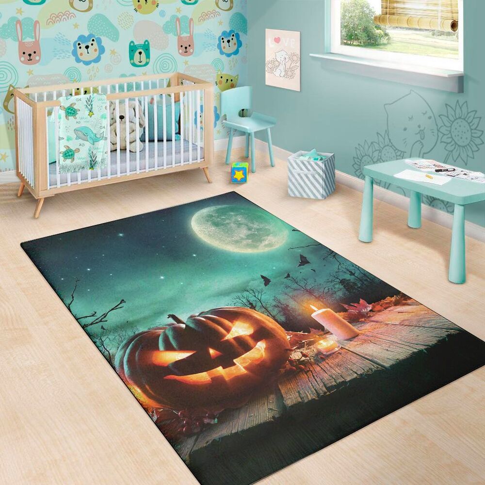 Scary Halloween Pumpkin Print Area Rug Floor Decor scary halloween pumpkin print area rug floor decor 4985