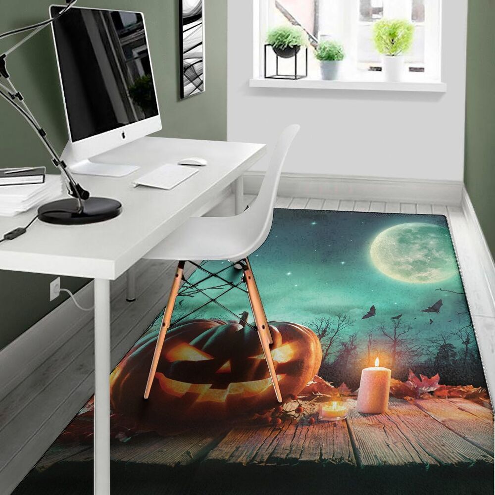 Scary Halloween Pumpkin Print Area Rug Floor Decor scary halloween pumpkin print area rug floor decor 6302