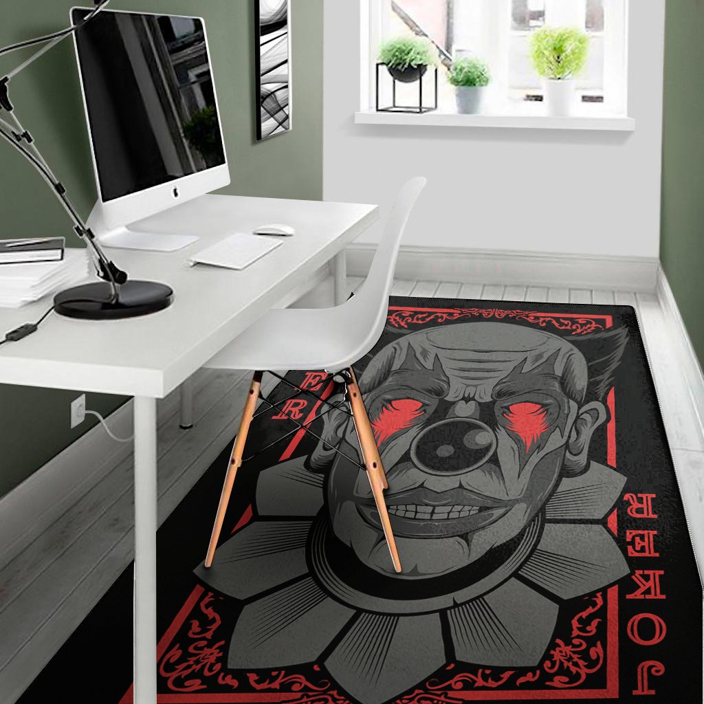scary joker card print area rug floor decor 2860