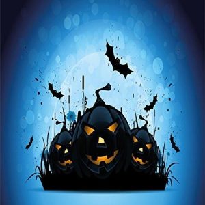 scary pumpkins in grass with bats full moon duvet cover bedding set bedroom decor 6771