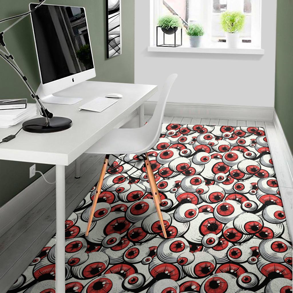 Scary Red Eyeball Pattern Print Area Rug Floor Decor scary red eyeball pattern print area rug floor decor 6006