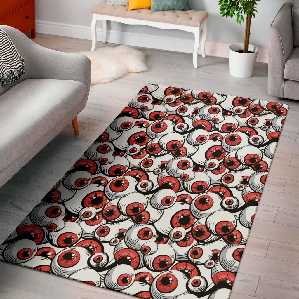 Scary Red Eyeball Pattern Print Area Rug Floor Decor scary red eyeball pattern print area rug floor decor 8945