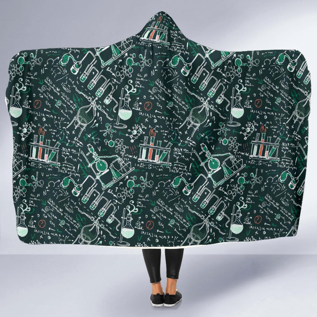 Science Chemistry Pattern Print Hooded Blanket Cloak Blanket science chemistry pattern print hooded blanket cloak blanket 1902