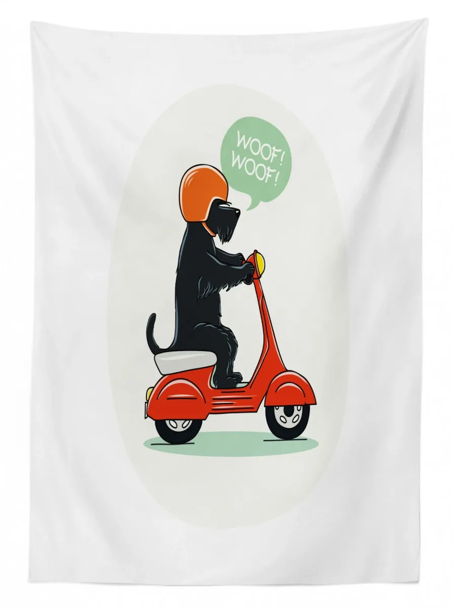 scooter ridding puppies 3d printed tablecloth table decor 2886