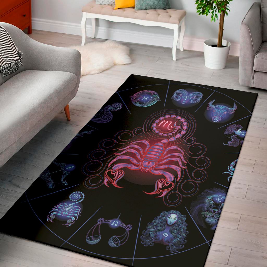 scorpio and astrological signs print area rug floor decor 3350