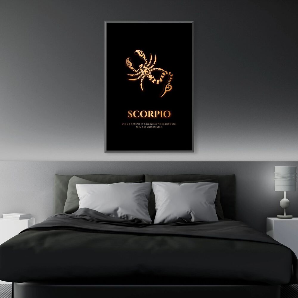 scorpio gold motivational positive canvas print wall art decor 5382