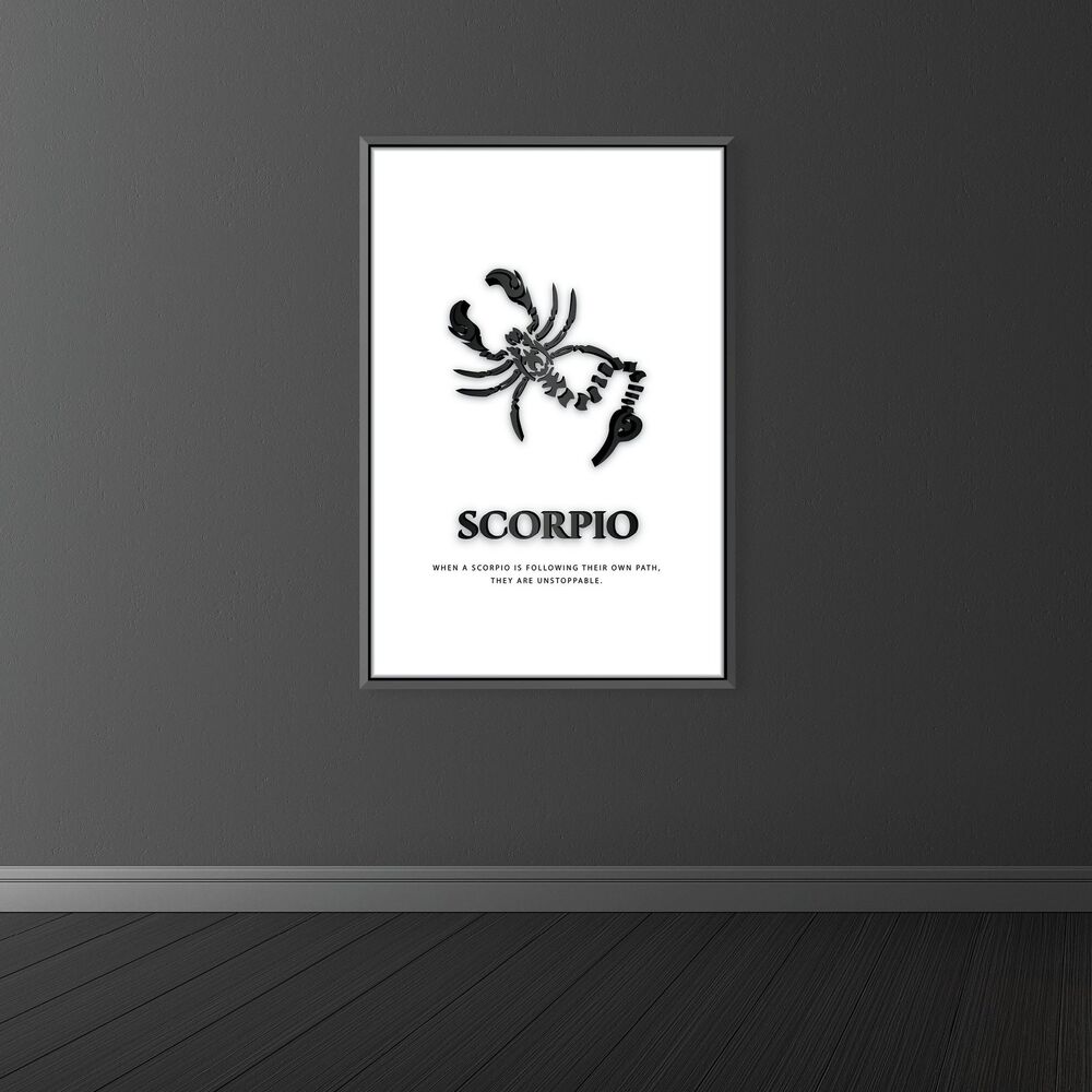 Scorpio White Motivational Positive Canvas Print - Wall Art Decor scorpio white motivational positive canvas print wall art decor 3469