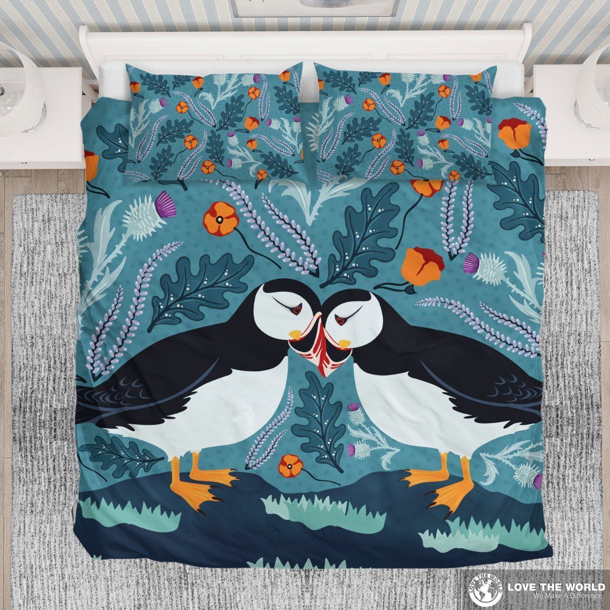 Scotland Puffin In Love Bedding Set Bedroom Decor scotland puffin in love bedding set bedroom decor 3552