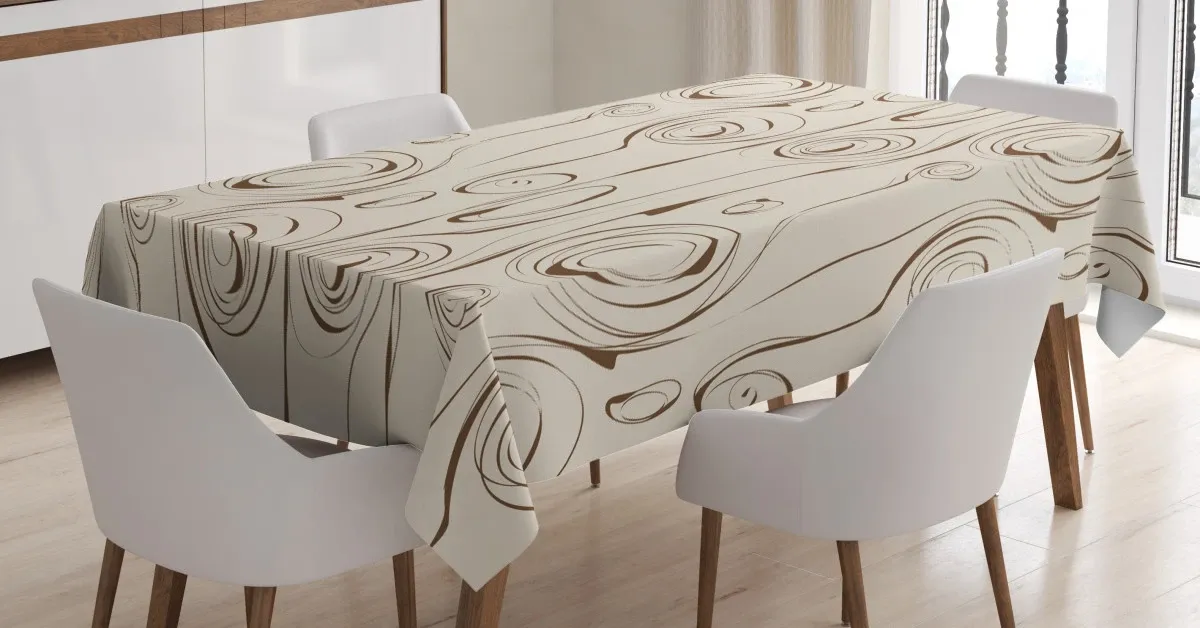 scribble spirals 3d printed tablecloth table decor 6753