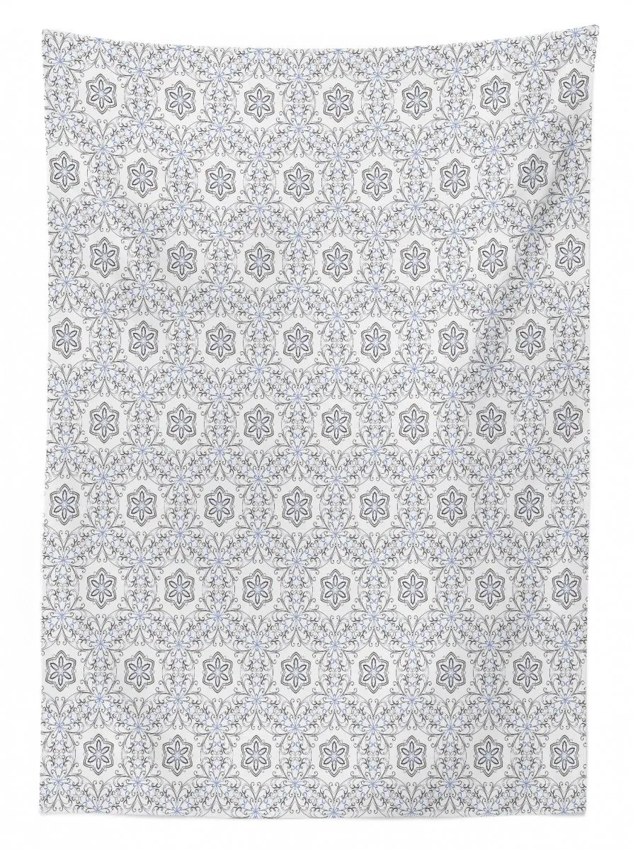 scroll curls mosaic tile 3d printed tablecloth table decor 3293