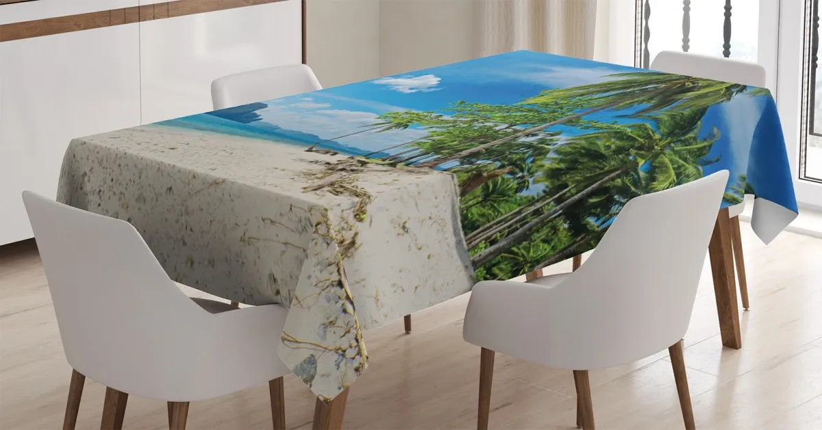 sea palms mountains 3d printed tablecloth table decor 7098