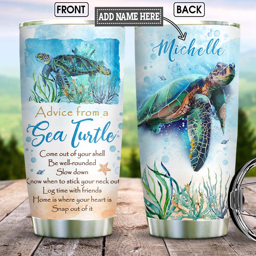 sea turtle advice personalized stainless steel tumbler 4190