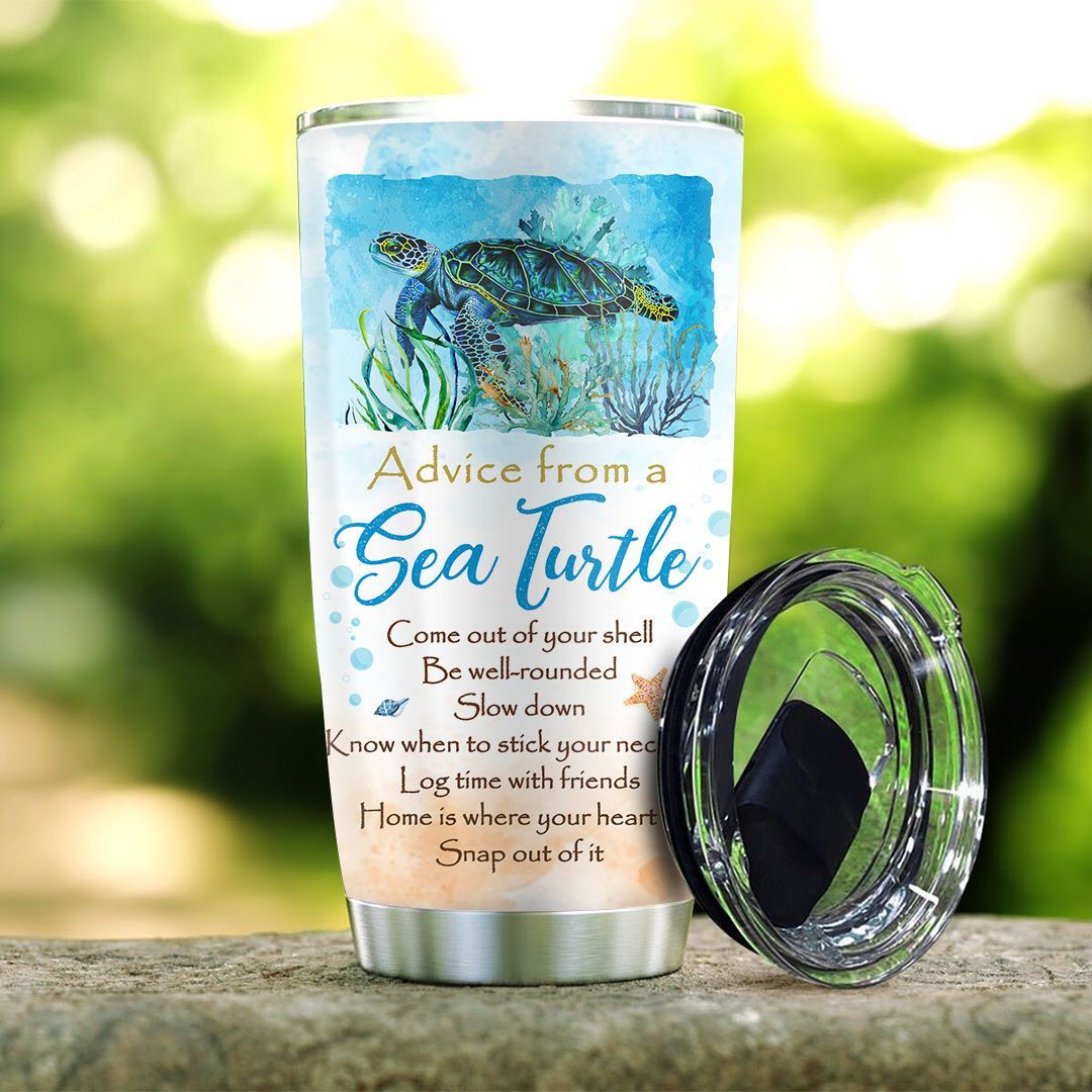 sea turtle advice personalized stainless steel tumbler 8197