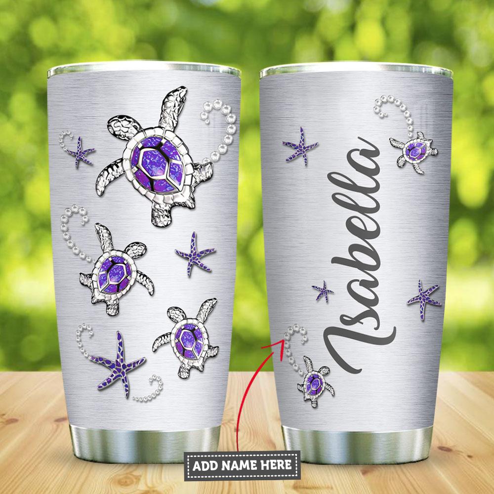 Sea Turtle Jewelry Style Purple Personalized Stainless Steel Tumbler sea turtle jewelry style purple personalized stainless steel tumbler 4899