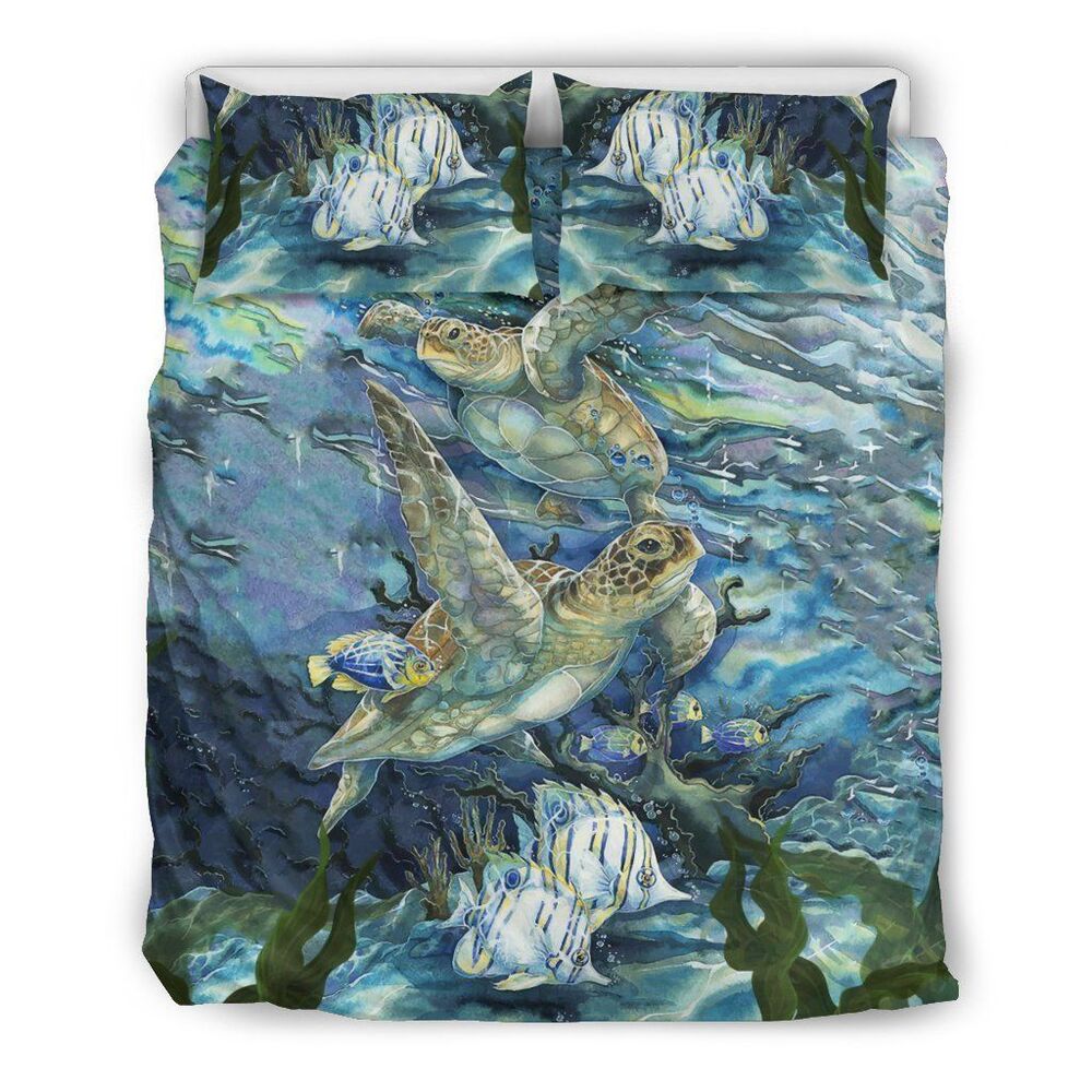 Sea Turtle Painting Art Bedding Set Bedroom Decor sea turtle painting art bedding set bedroom decor 6055
