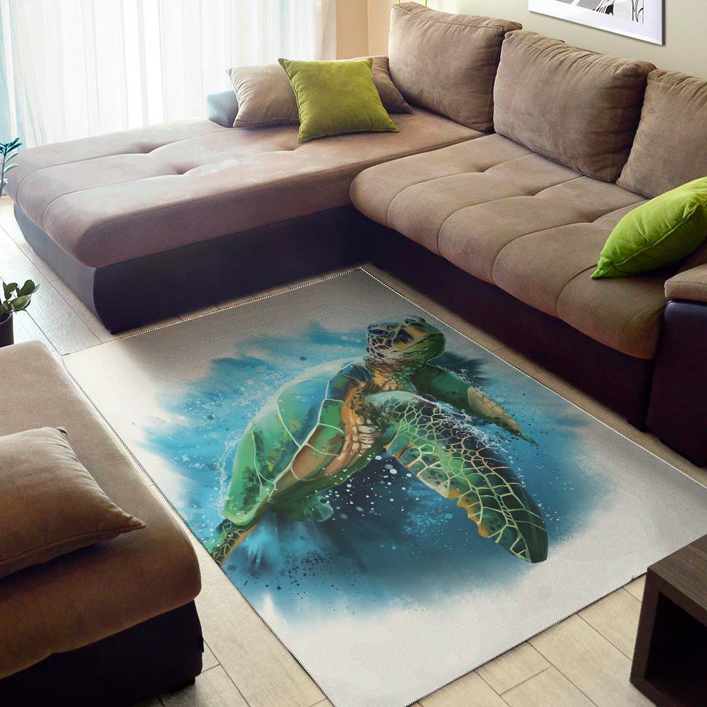 Sea Turtle Painting Print Area Rug Floor Decor sea turtle painting print area rug floor decor 2393