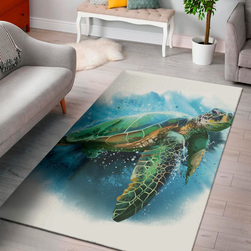 Sea Turtle Painting Print Area Rug Floor Decor sea turtle painting print area rug floor decor 3209