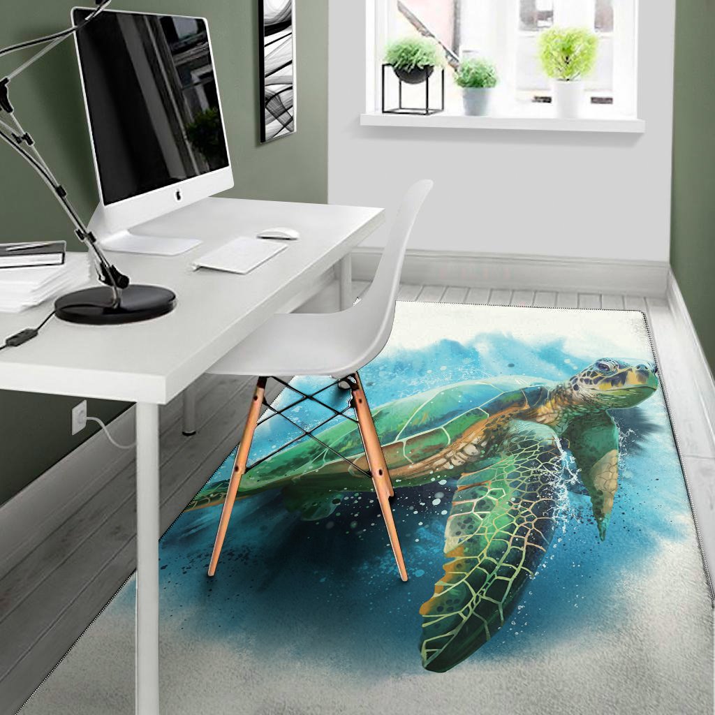 Sea Turtle Painting Print Area Rug Floor Decor sea turtle painting print area rug floor decor 5351