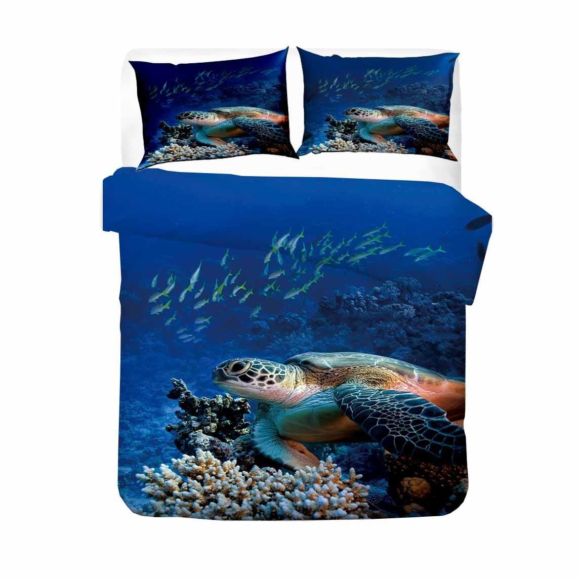 Sea Turtle Under Ocean Printed Bedding Set Bedroom Decor sea turtle under ocean printed bedding set bedroom decor 1741