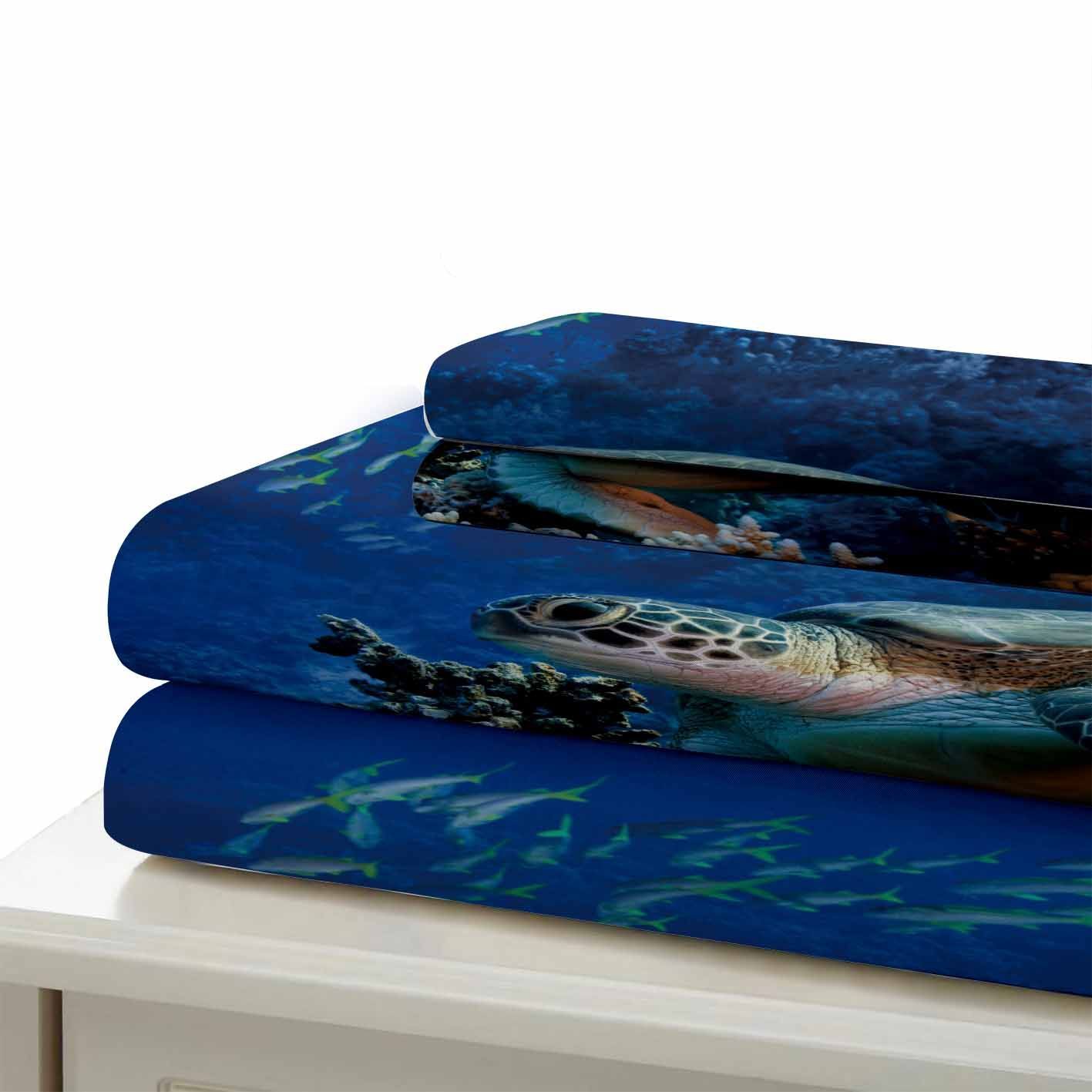 Sea Turtle Under Ocean Printed Bedding Set Bedroom Decor sea turtle under ocean printed bedding set bedroom decor 3009