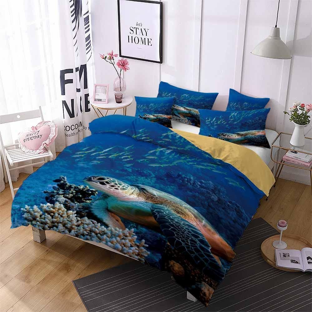 Sea Turtle Under Ocean Printed Bedding Set Bedroom Decor sea turtle under ocean printed bedding set bedroom decor 4512
