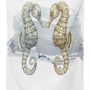 seahorse lovers 3d printed tablecloth table decor 6022