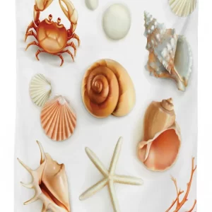 seashells marine aquatic 3d printed tablecloth table decor 3339