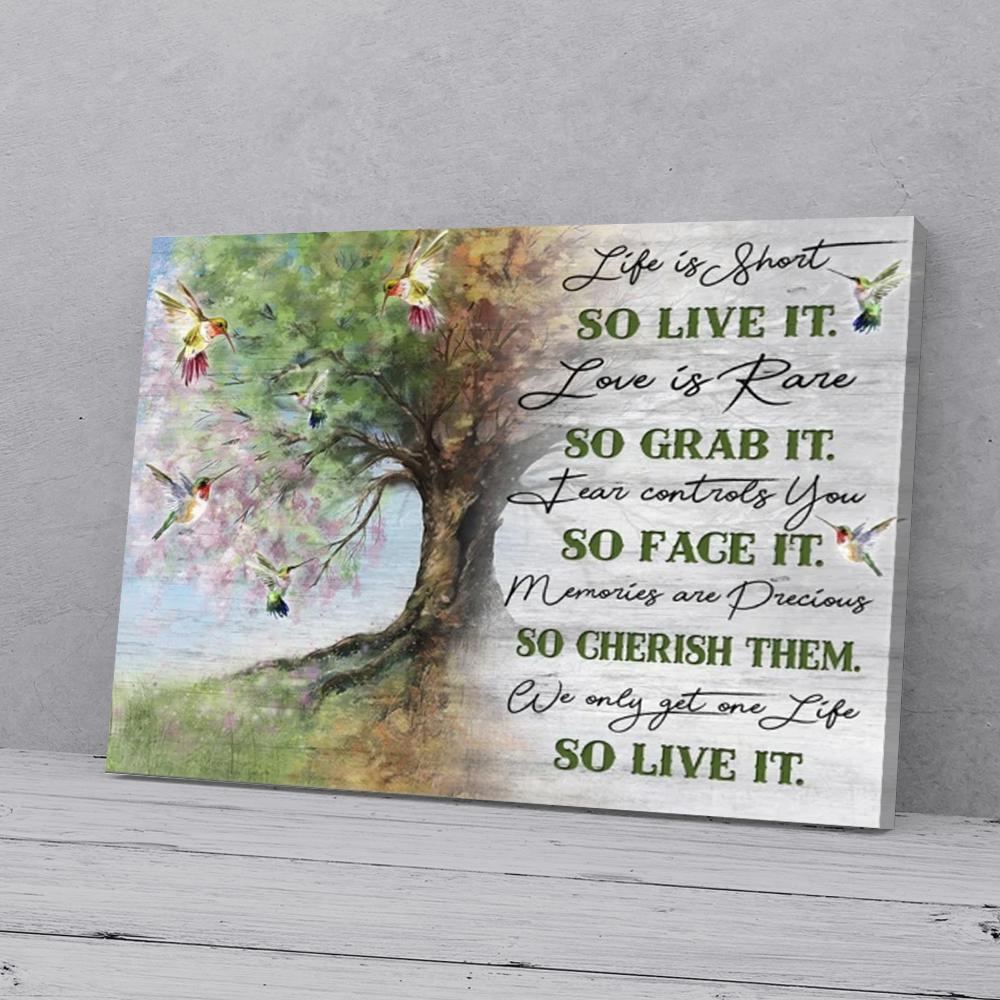 season tree hummingbird canvas prints wall art decor 1971