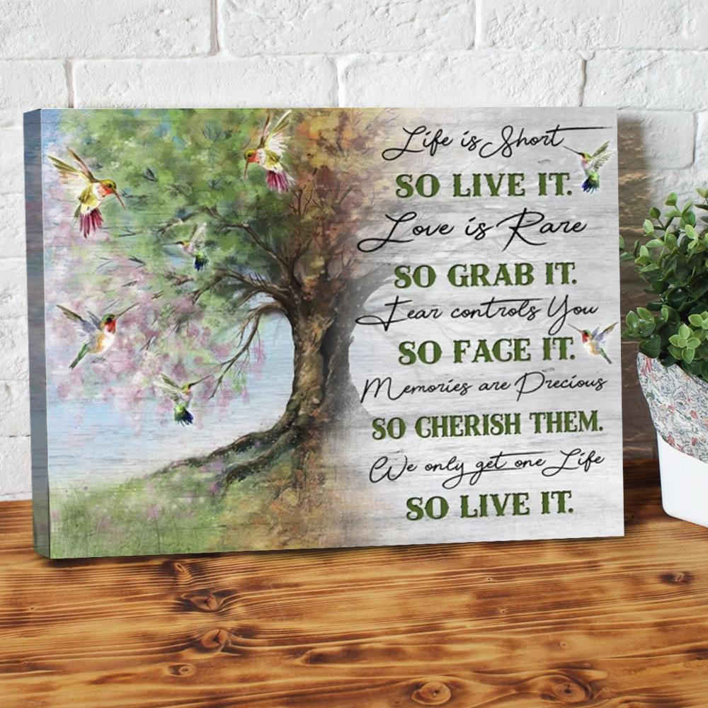 season tree hummingbird canvas prints wall art decor 5683