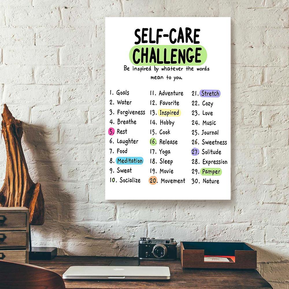 self care challenge social worker canvas prints wall art decor 1088
