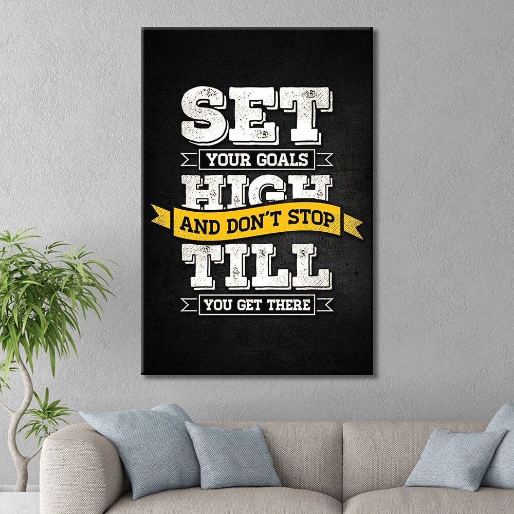 Set Your Goals Motivational Positive Canvas Print - Wall Art Decor set your goals motivational positive canvas print wall art decor 3452