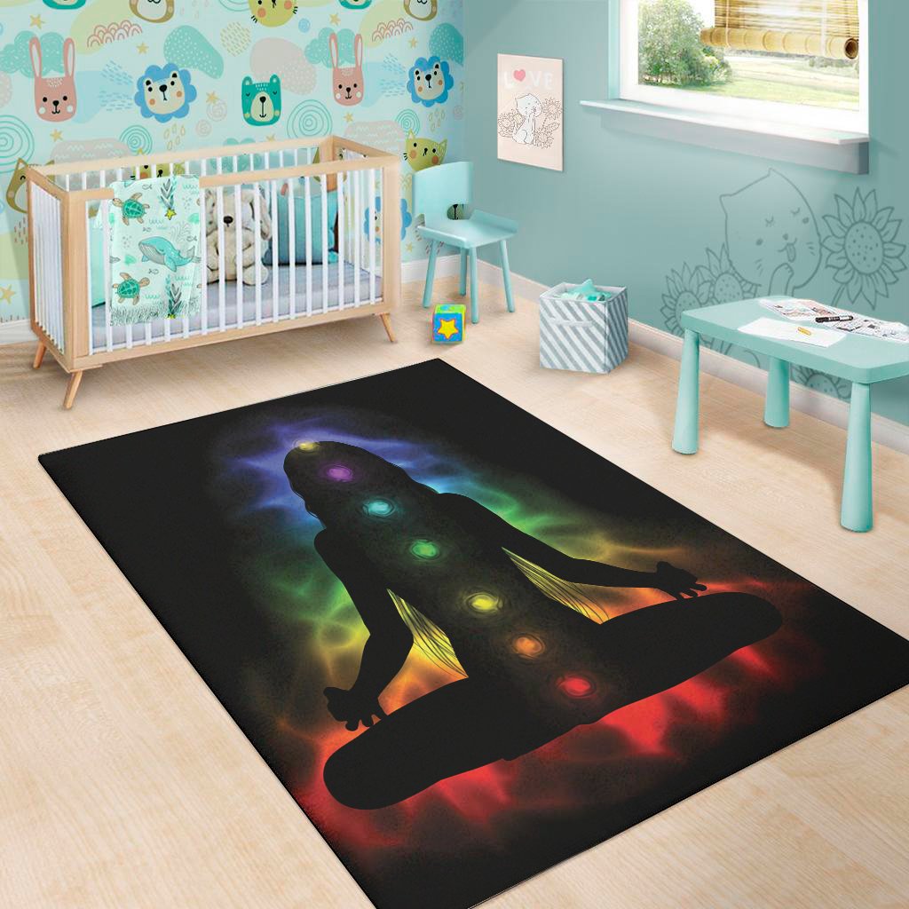seven chakras aura print area rug floor decor 2473