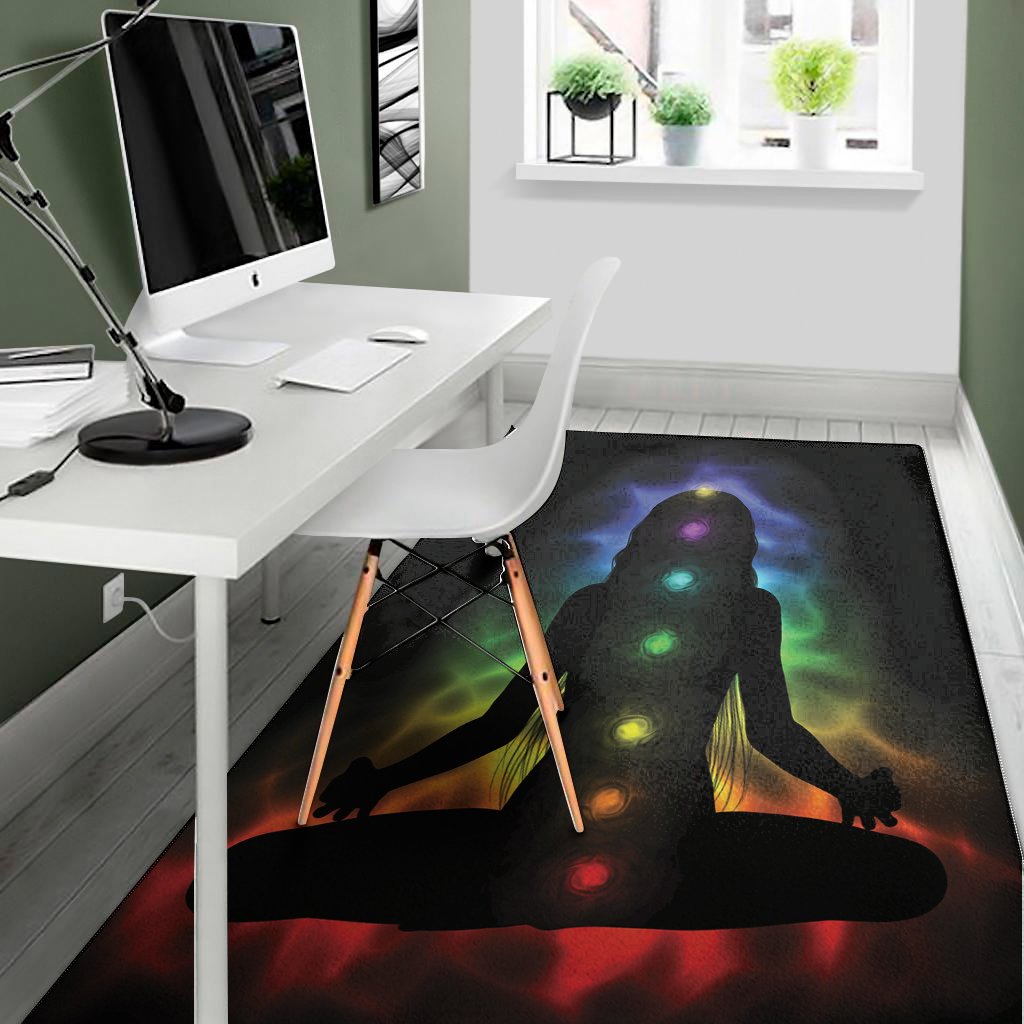 seven chakras aura print area rug floor decor 6754