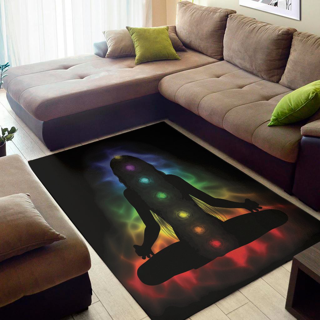 seven chakras aura print area rug floor decor 8799