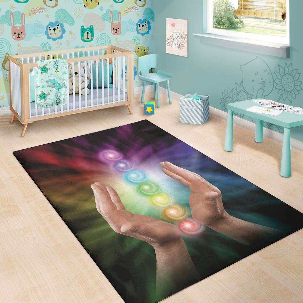 seven chakras energy print area rug floor decor 4571