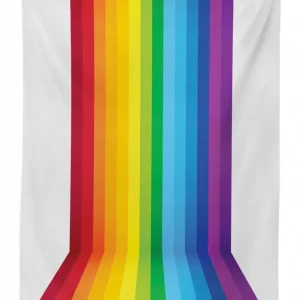 shade of rainbow colors line 3d printed tablecloth table decor 8380