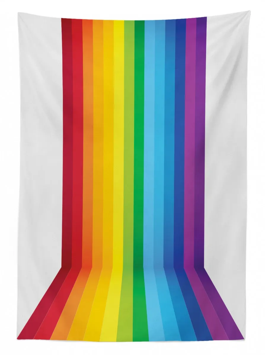 shade of rainbow colors line 3d printed tablecloth table decor 8380