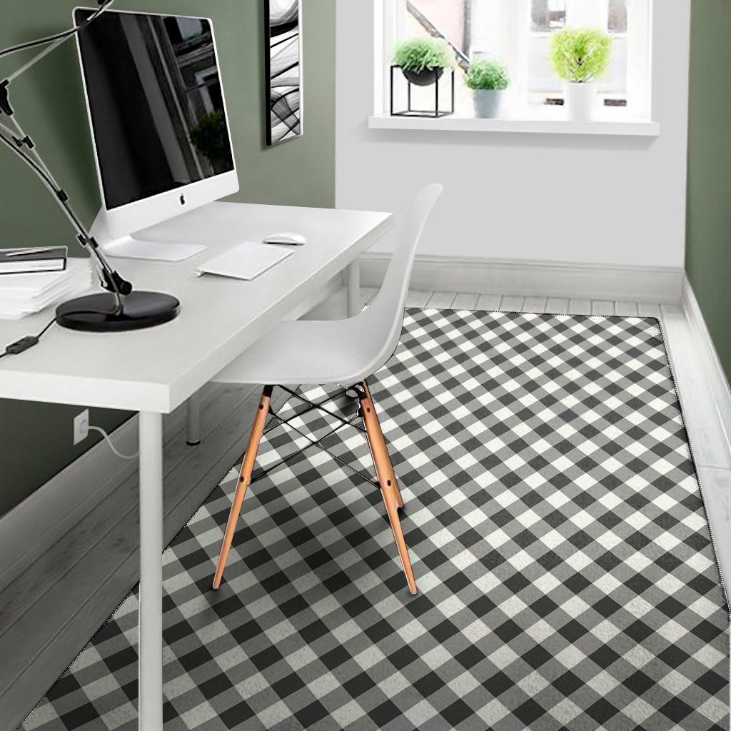 shadow grey and white gingham print area rug floor decor 2014