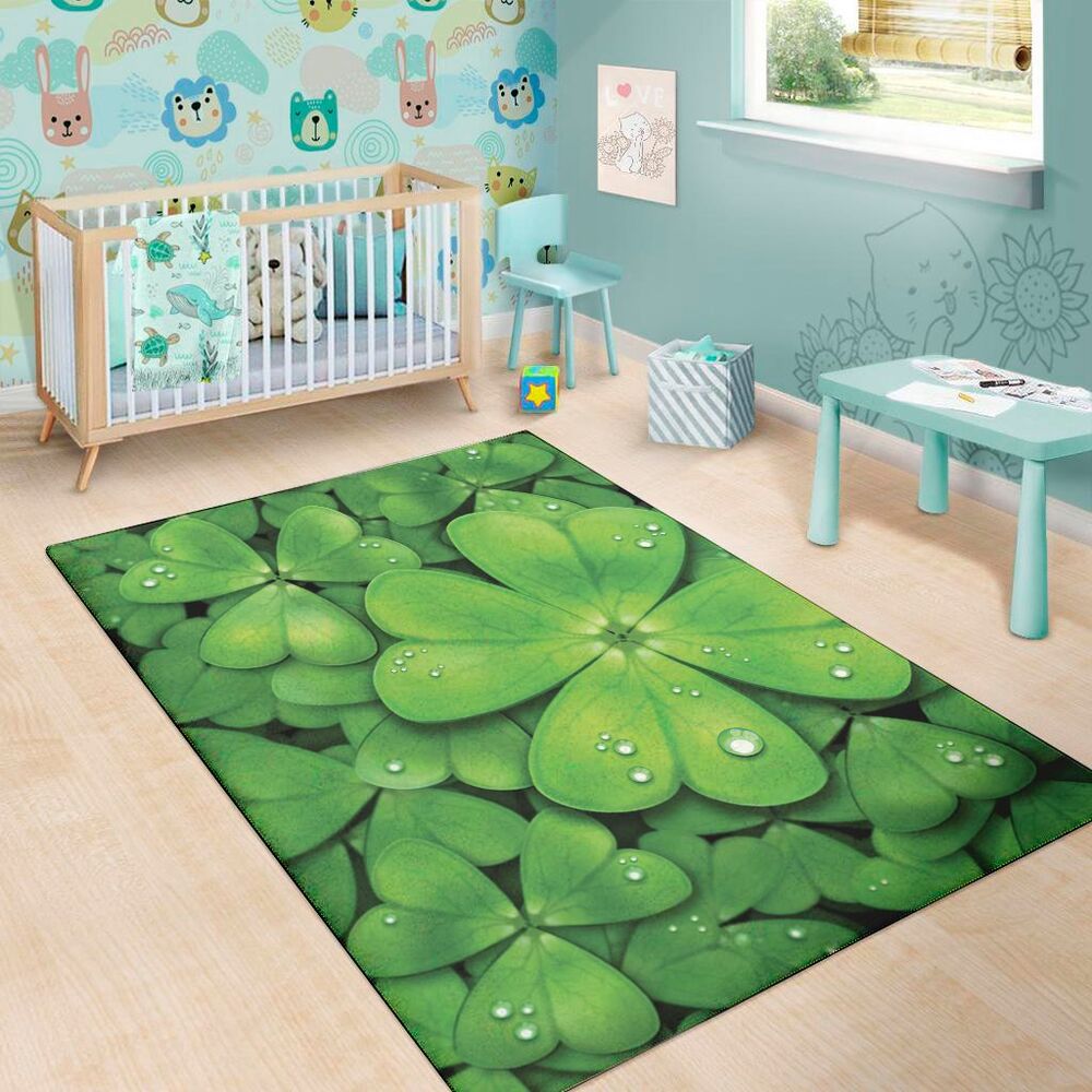 Shamrock Clover St. Patrick's Day Print Area Rug Floor Decor shamrock clover st patricks day print area rug floor decor 2121
