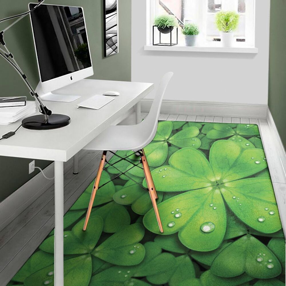 Shamrock Clover St. Patrick's Day Print Area Rug Floor Decor shamrock clover st patricks day print area rug floor decor 3859