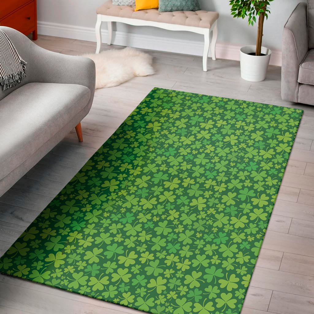 shamrock leaf st patricks day print area rug floor decor 5011