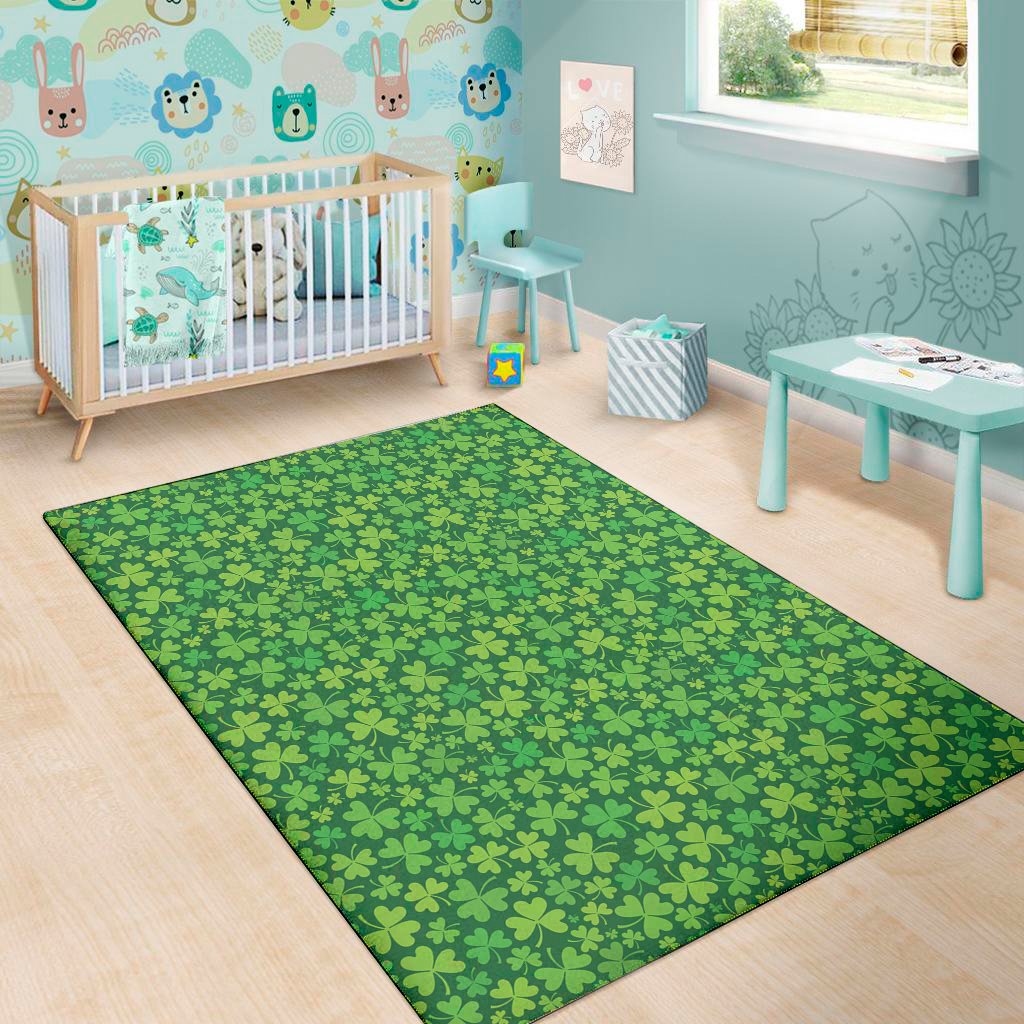 shamrock leaf st patricks day print area rug floor decor 8420