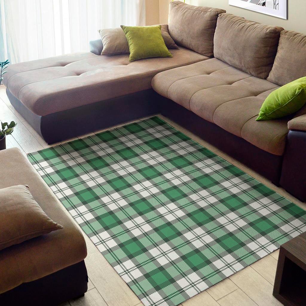 shamrock st patricks day tartan print area rug floor decor 4064
